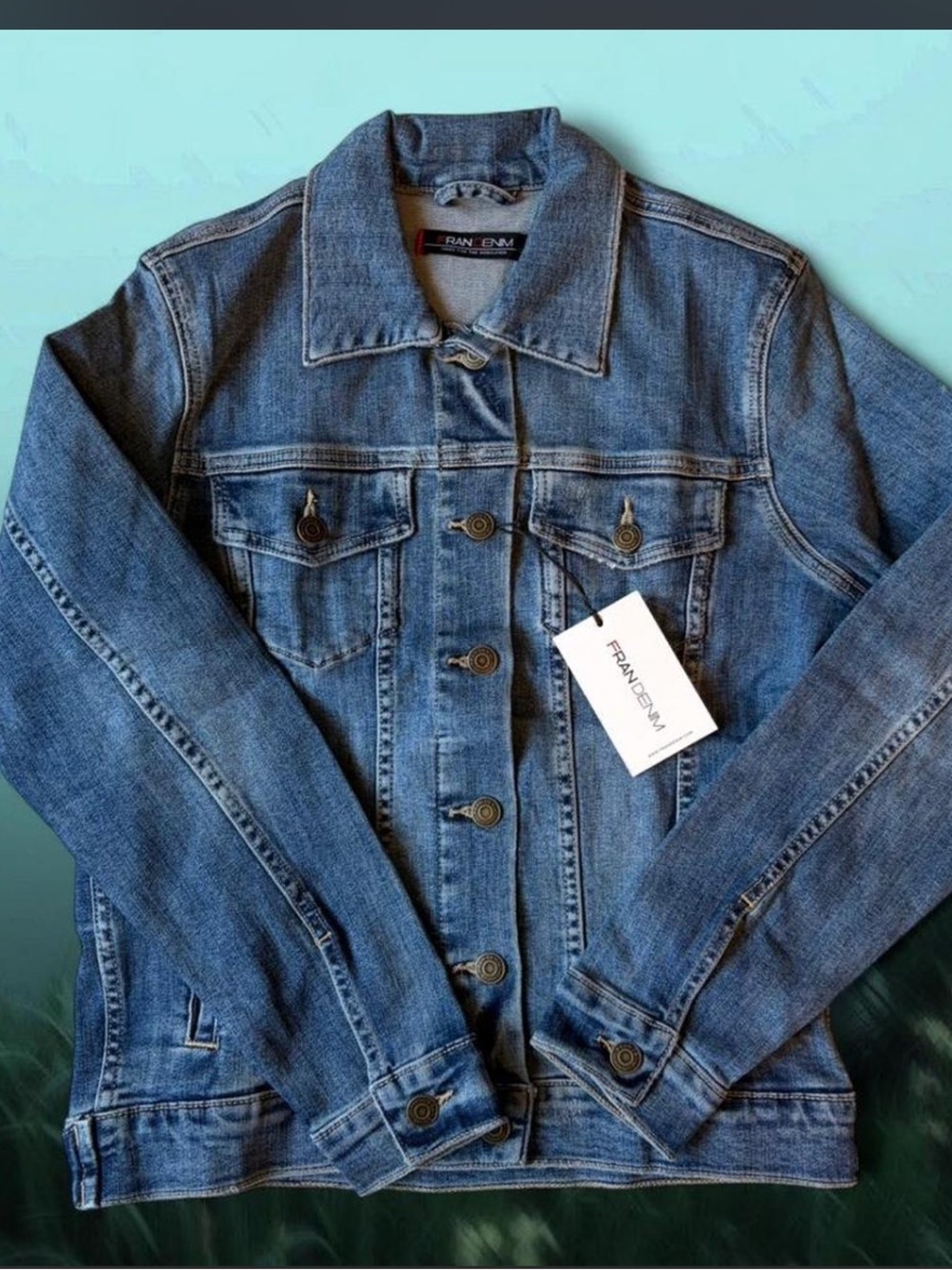 NWT Fran Denim "Halie" Athletic Fit denim Jacket Size S